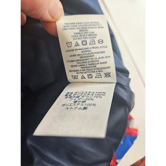 Lands End NWT Down Puffer Vest Chevron Fairisle 2x - Picture 7 of 7